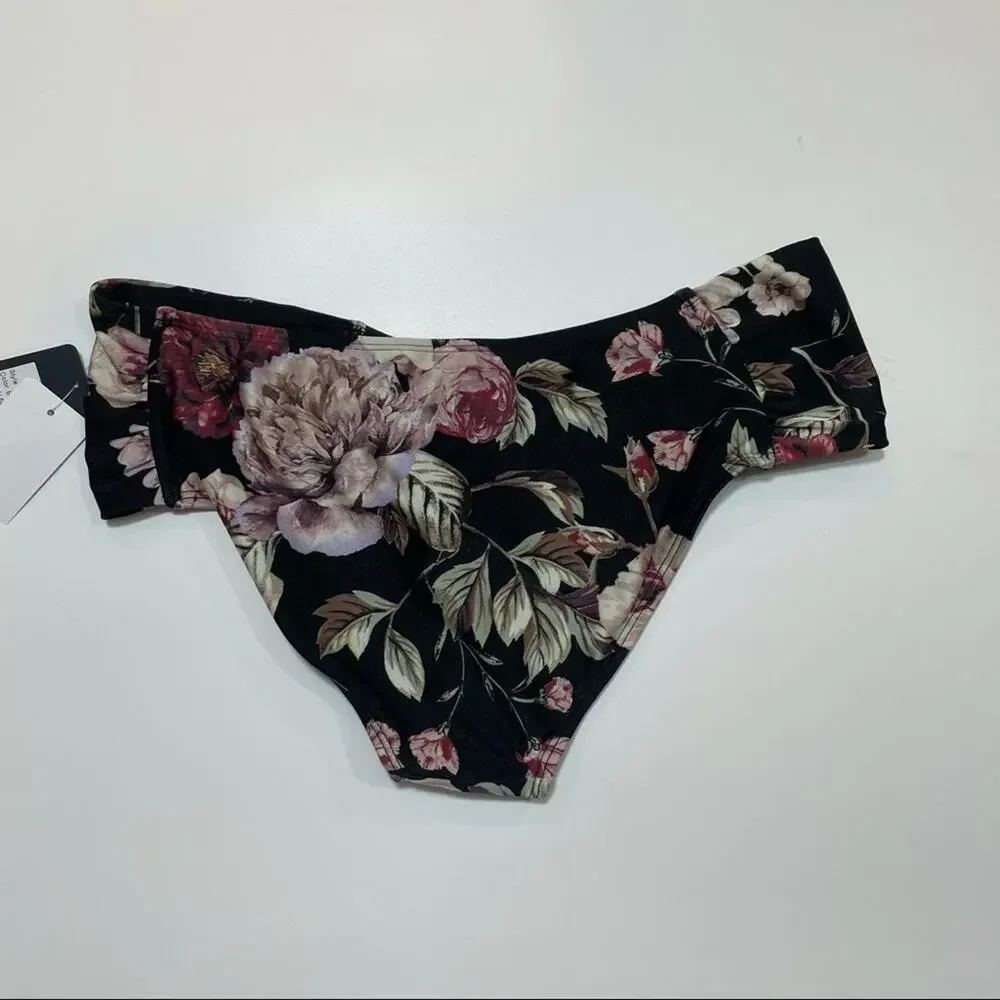 Rachel Roy Ruched side floral bikini swim bottom